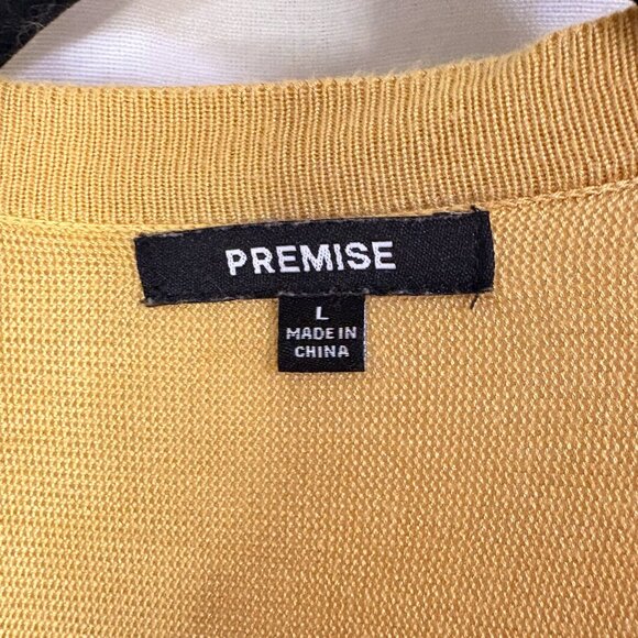 Premise Mustard Yellow Long Open Cardigan Duster 100% Viscose Women L - Picture 4 of 5